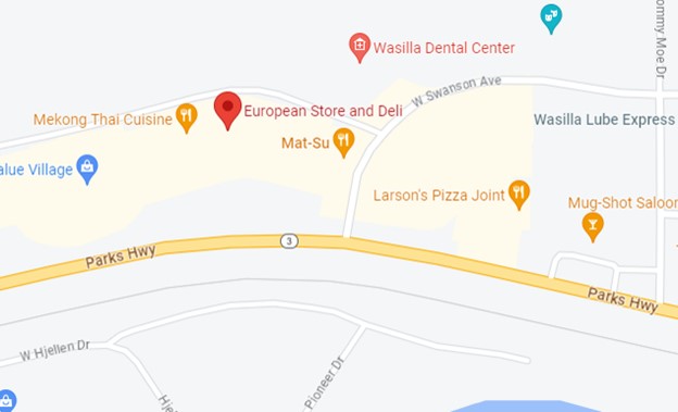 Eurpoean Store and Deli Wasilla Map